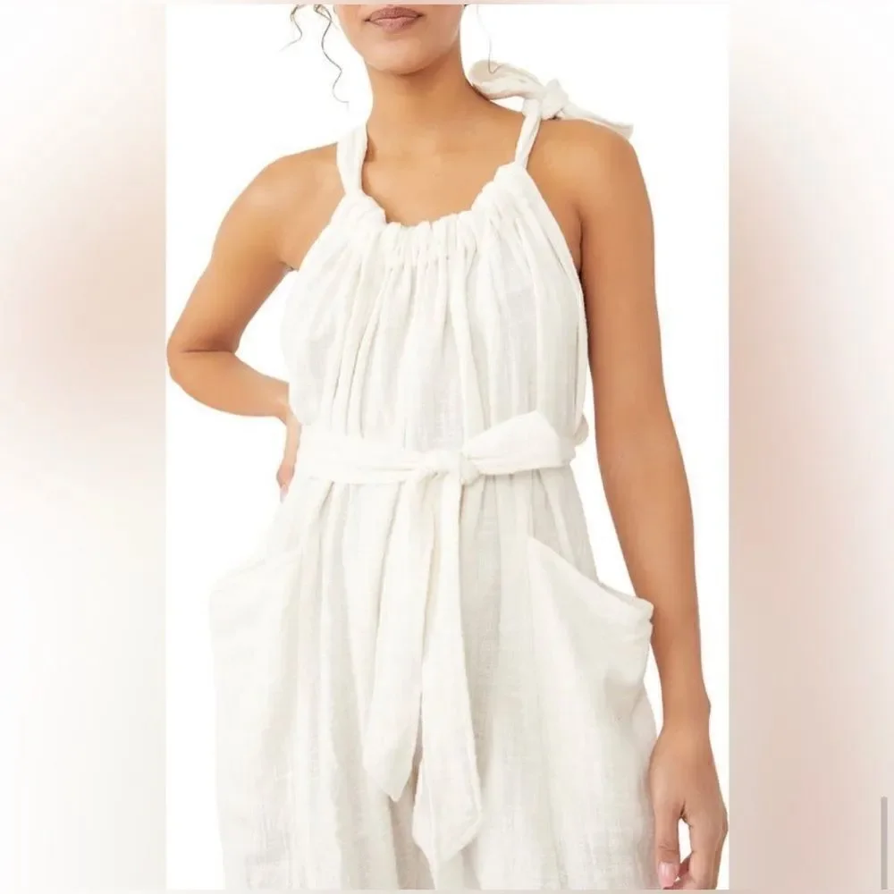 Free People NWT Henriette One Piece Jumpsuit Ivory Small